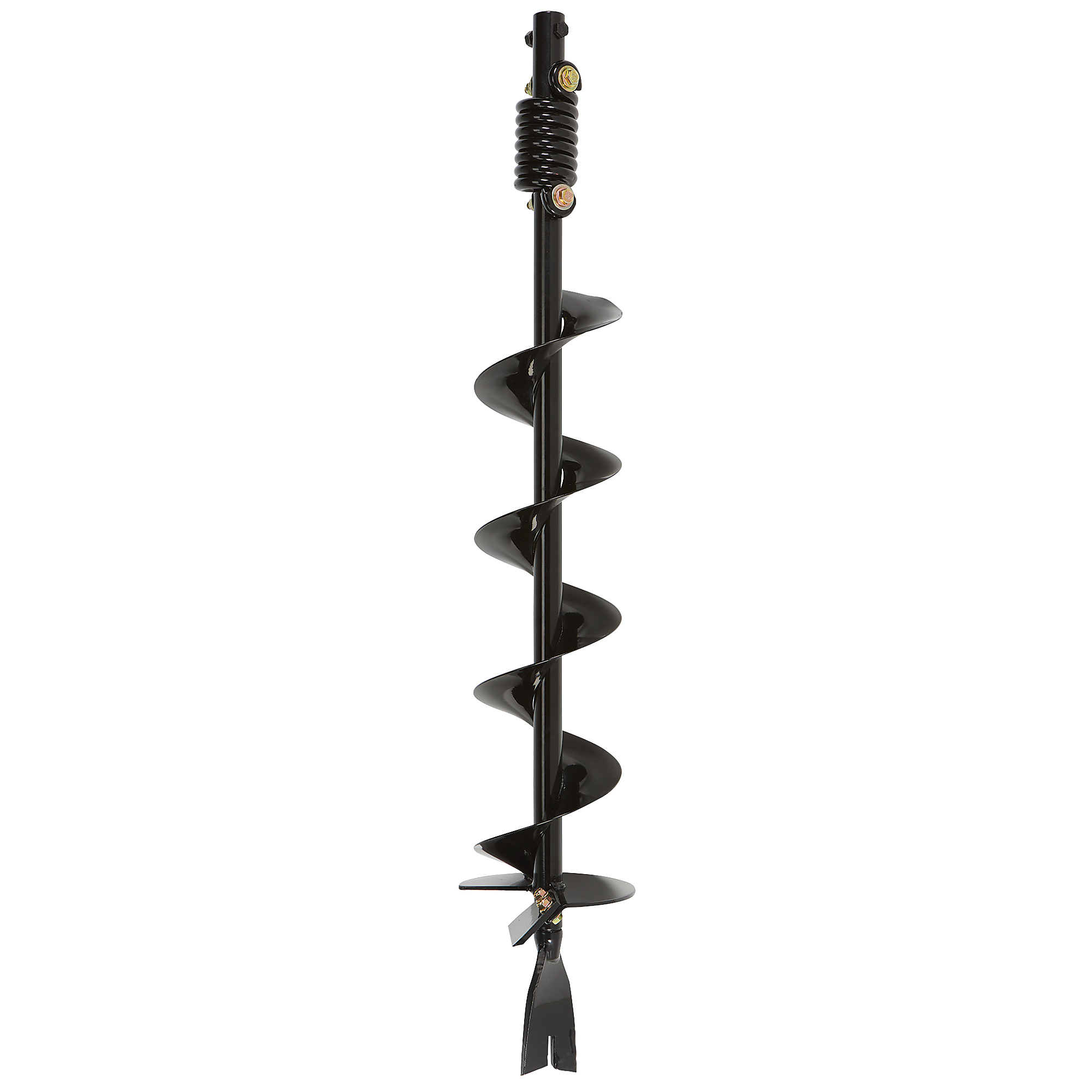 Powerhorse 6in. Earth Auger Drill Bit, 36in.L, Powder-Coat, Abrasion-Resistant Blade, Replaceable Fishtail Point, Flex Coil Shock Absorption, (Auger Bit Only)
